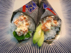 Great for house parties!  Hand rolled Sushi  (with SHISHAMO MENTAI-FUMI Salad)							